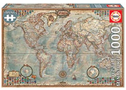 EDUCA - Miniatuur puzzel - 1000 stuks - Wereldkaart