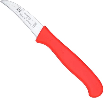 RÖR Solingen Schilmesje Krom / Gebogen – Kunststof Handvat – RVS Lemmet – Neon Rood