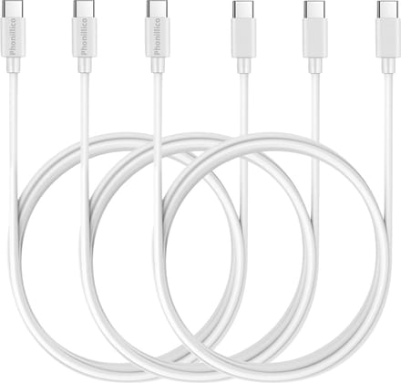 3x USB C naar USB C Kabel Wit - 1 meter - Oplaadkabel voor Samsung Galaxy NOTE 20 / NOTE 20 ULTRA