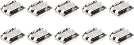 10 Stuks Micro USB Type B Bushing, 180 Graden 5 Pin SMD SMT Soldeerconnector voor Smartphones en Tablets