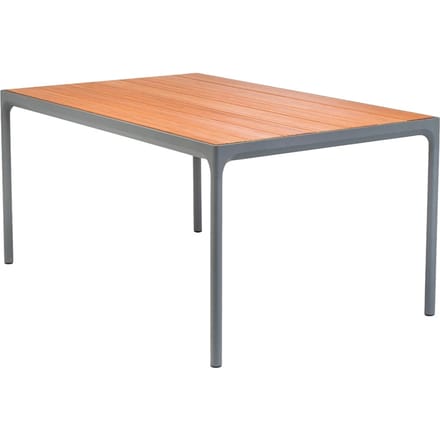 HOUE FOUR Outdoortafel Bamboe - aluminium grijs - 90 x 160 cm