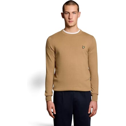 Lyle & Scott Cotton merino crew neck jumper - tigers eye