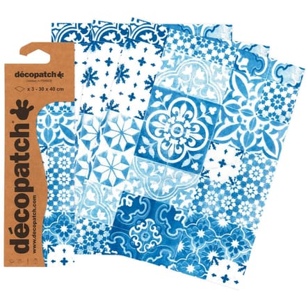 Décopatch papier "Tegelmozaïek blauw"