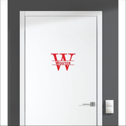 Deursticker Met Naam -  Wouter - Rood