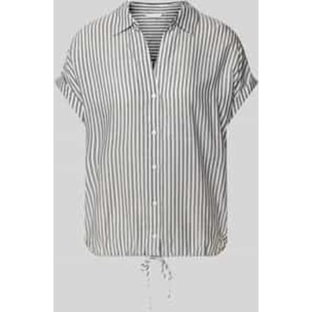 Relaxed fit blouse met korte mouwen van puur viscose met V-hals