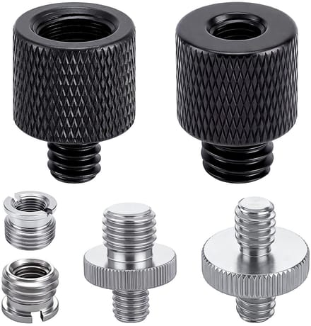 6-delige Tripod Schroefadapter 1/4 naar 3/8 Inch - Camera, Microfoon en Statief Schroeven - Aluminium Legering voor Stabiliteit en Duurzaamheid