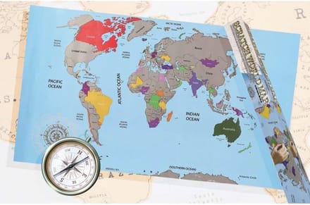 Out of the Blue Scratch World Map - Wereldkaart - Scratch Map