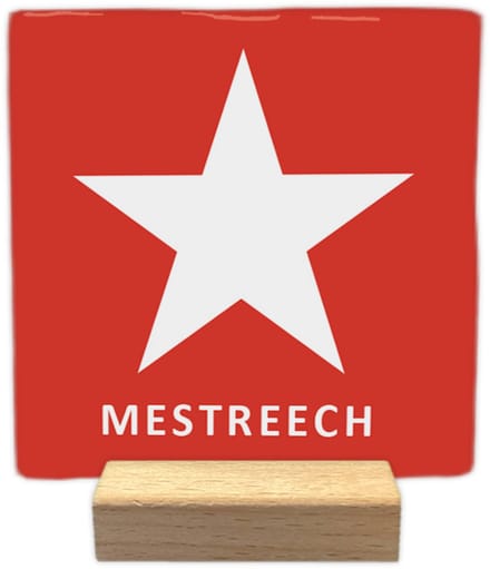 Decoratie tegeltje met tekst - Mestreech - keramisch - 10x10 cm - inclusief houder