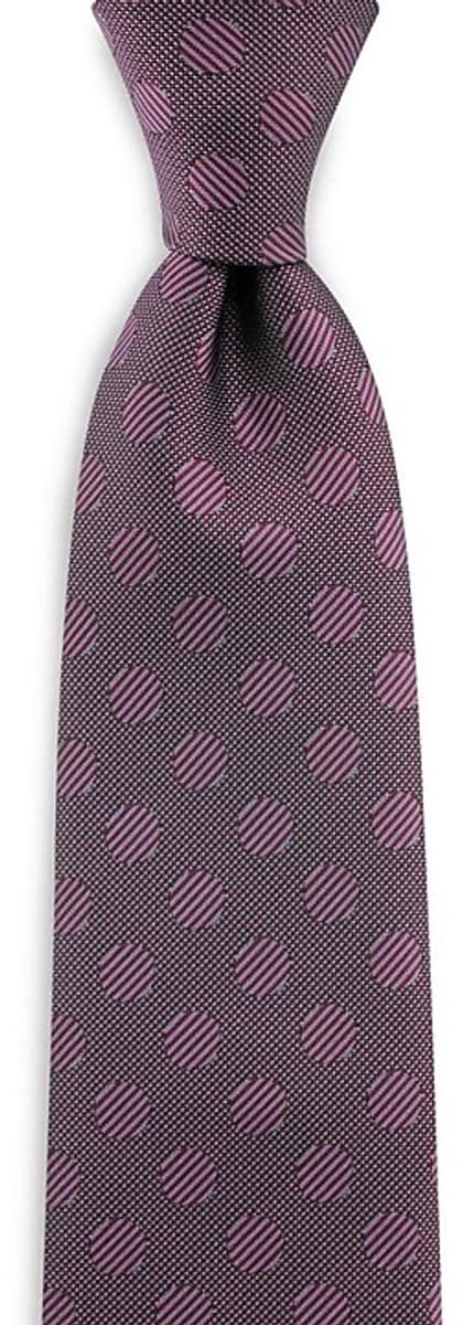 Sir Redman - Stropdassen - stropdas Dressed Big Dot - bordeaux - bordeauxrood / grijs