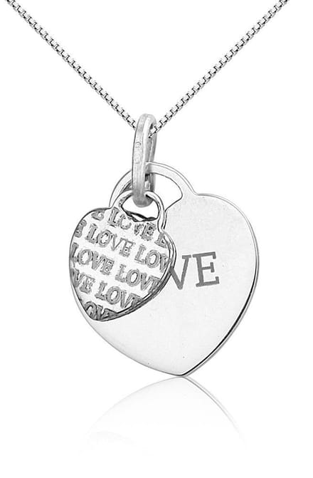 Montebello Ketting Raven - 925 Zilver Gerhodineerd - Hart - 15x20mm - 45cm