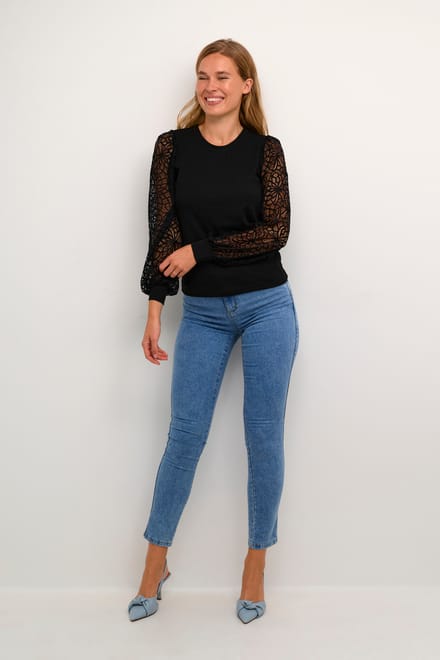 T-shirt met lange mouwen Regular fit black