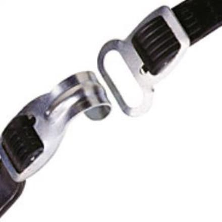 Korte snelbinder Bibia met haak / oog 50 cm - zwart