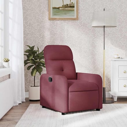 vidaXL - Fauteuil - verstelbaar - stof - wijnrood