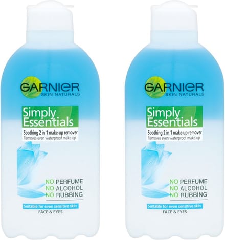 Garnier Simply Essentials Verzachtende 2 in 1 Make-up Remover - 2 x 200 ml