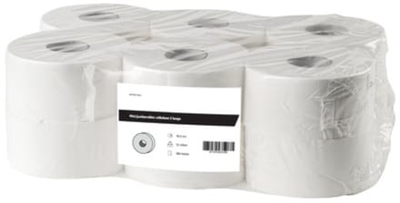 Toiletpapier Mini jumborollen cellulose 2-laags Wit FSC 12 rollen