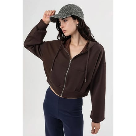 Hooded korte jas met rits