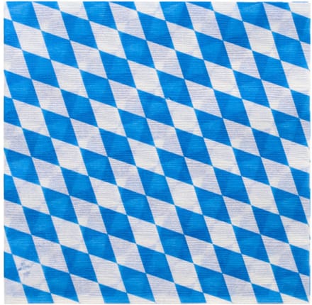 36x 100 Servetten 1-laags 1/4 vouw 33 cm x 33 cm Beiers blauw