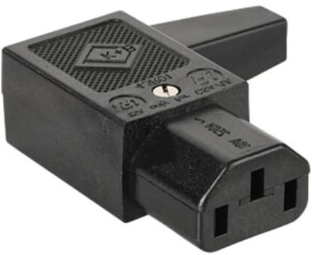 C13 apparaatstekker haaks / zwart
