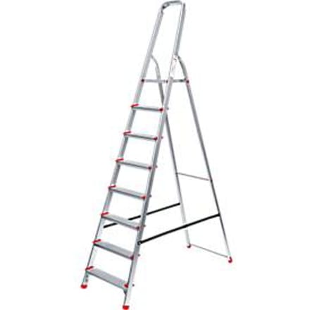 Aluminium trapladder, belastbaar tot 150 kg, 8 treden