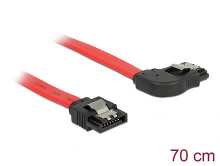 Delock SATA 6 Gb/s Cable straight to right angled 70 cm red