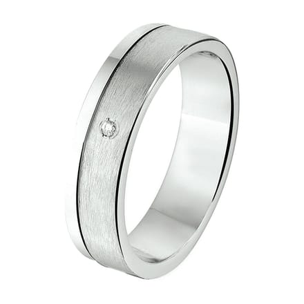 Gerhodineerd Zilver Ring A306 - 5 Mm 0.01Ct H Si 1315531