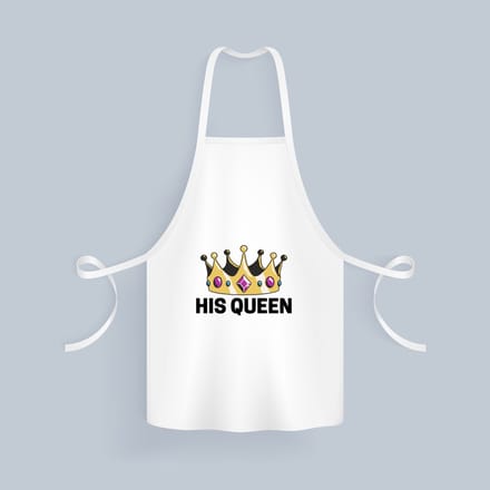 Akyol - his queen Keukenschort - Verjaardag - haar - hem - grappige tekst - 82 bij 71 cm