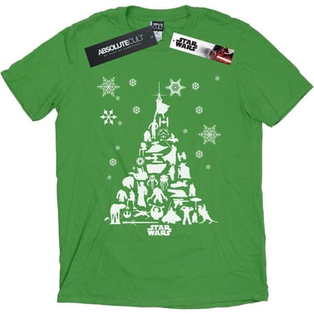 Star Wars Heren Kerstboom T-Shirt (Iers Groen)
