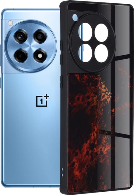 Techsuit Glaze Back Cover hoesje van Glas voor OnePlus 12R - Red Nebula