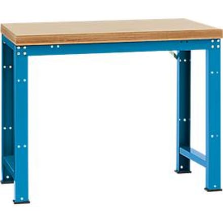 Manuflex werkbank Profi standaard, Tafelblad multiplex B 1250 x D 700, lichtblauw