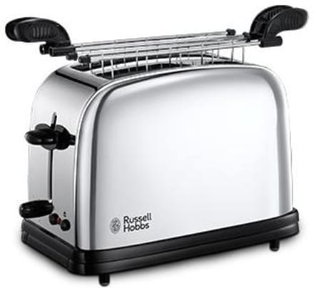 Russell Hobbs 23310-57 broodrooster 2 snede(n) Zwart, Zilver