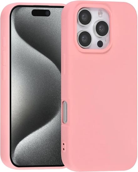 Multimedia & Accessoires Siliconen TPU Back Cover Case Hoesje geschikt voor Apple iPhone 16 Pro – Lichtroze – Zachte Plastic – Soft Case