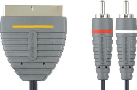 40 stuks Bandridge Scart kabel naar 2 x RCA (Audio Stereo)
