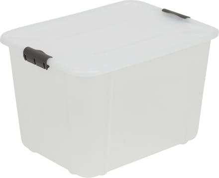 BranQ Velur - Opslagcontainer met deksel 30L - Opberger - transparant