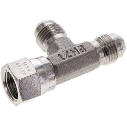 JIC T-koppeling UNF 9/16''-18 binnendraad x buitendraad RVS 350 bar (4917.5psi)