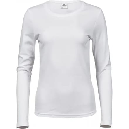 Tee Jays - Dames Interlock T-shirt lange mouwen - White maat L