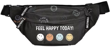 Smiley Heuptasje Feel Happy - 27 x 11 x 7 cm - Polyester