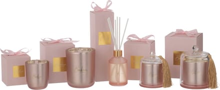 J-Line geurstokjes Bonheur - Sapphire Amber Tea - roze - 200ml