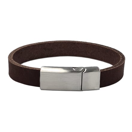 Smalle as armband donkerbruin 17 cm