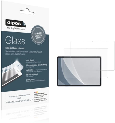 dipos – 2x Matte Pantserfolie geschikt voor UXD Tablet 10.1 Android 15 4G LTE | 9H Screenprotector