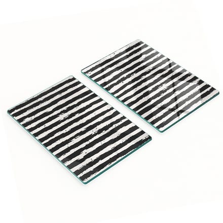 Set van gehard glazen snijplanken met een gestreept patroon, 2x40x52 cm