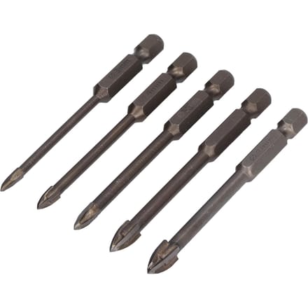 5 Stuks Kruiskop Zeskant Boor Multifunctionele Carbide Beton Gatopener voor Keramiek Graniet