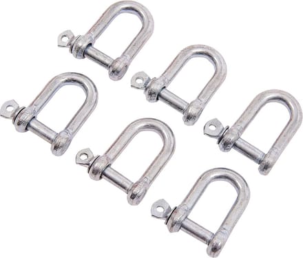 Set van 6 stuks 8 mm D-beugels voor bevestiging
