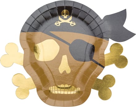 ARTYFETES - 8 kartonnen piratenborden kraft doodshoofd 26 x 33 cm