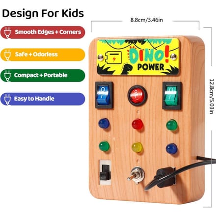 Table d'activités Montessori idéale pour les garçons de 18 mois, dotée d'un interrupteur lumineux LED et d'un tournevis - Jouets sensoriels yellow