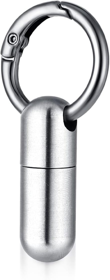 Compacte Waterdichte Sleutelhanger Pillendoos - Draagbare Medicijn Organizer voor Buiten, Kamperen en Reizen