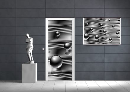Silver Grey Black Abstract Modern Photo Wallcovering