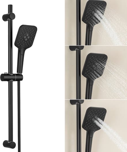 Lonheo max Doucheset met Handdouche - 70 cm Glijstang - 3 standen - Zwart