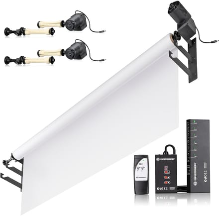 Bresser Electrisch Achtergrondsysteem - 3x Achtergrondrol  - Draadloos
