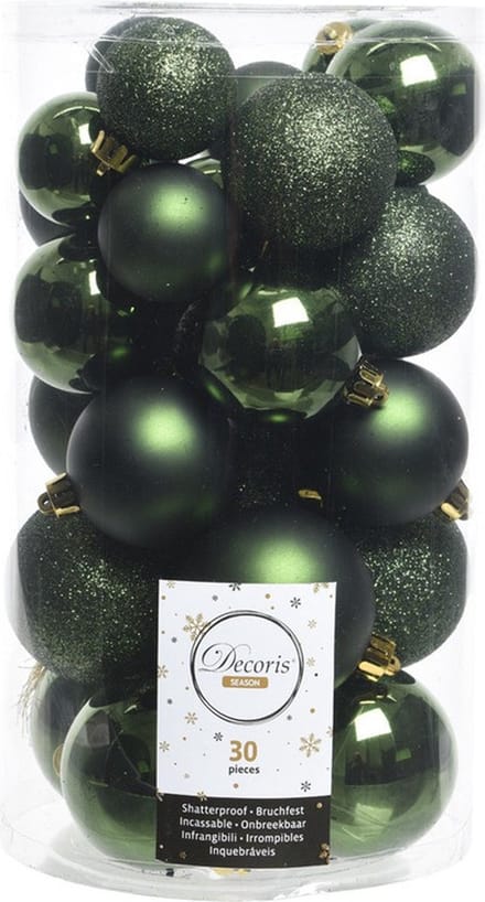 Decoris kerstballen - 60x st - donkergroen - 4-5-6 cm - kunststof - kerstversiering