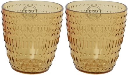 Set van 2x stuks kunststof bekers geel 200 ml